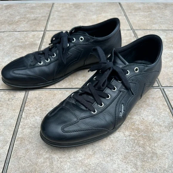 Salvatore Ferragamo Men's Low Cut Leather Sneaker Shoes